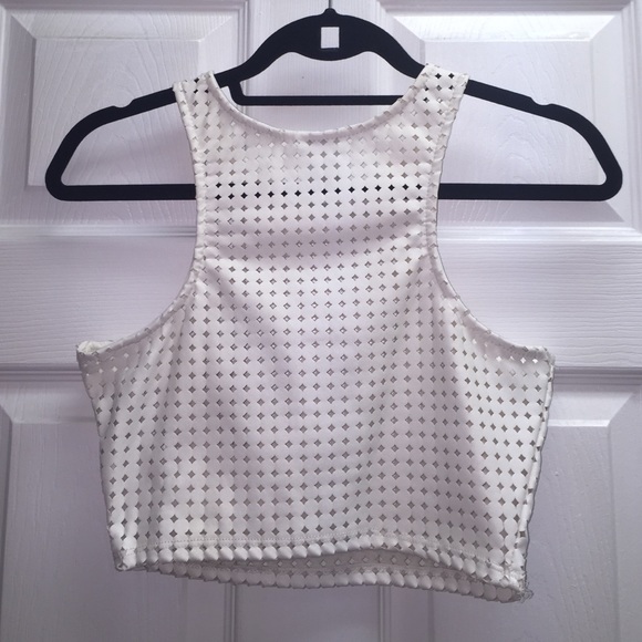 Faux leather crop top