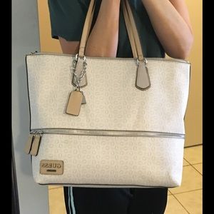 Gorgeous Guess Light Pink & Cream Tote