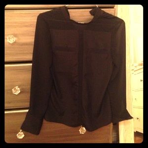 Black silky top
