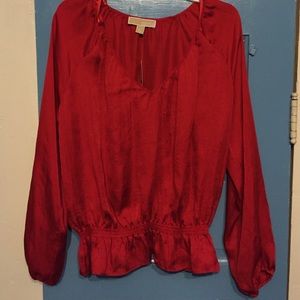 Michael  Michael Kors V-cut red shirt**