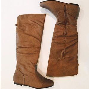 Flat knee high boots