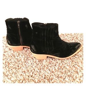 Free People distressed velvet booties