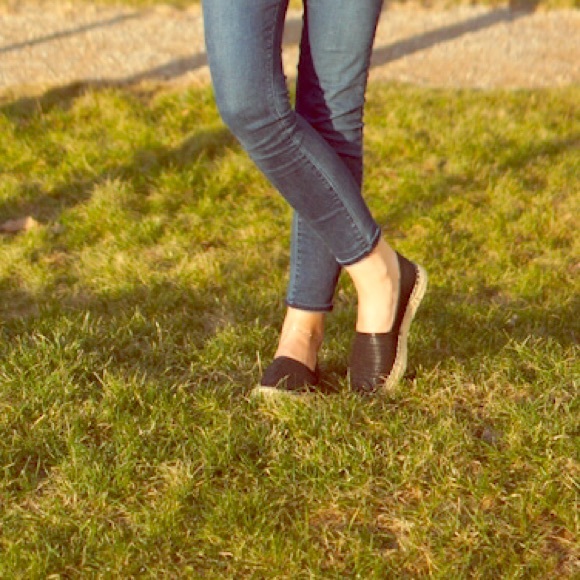 Faux leather espadrilles