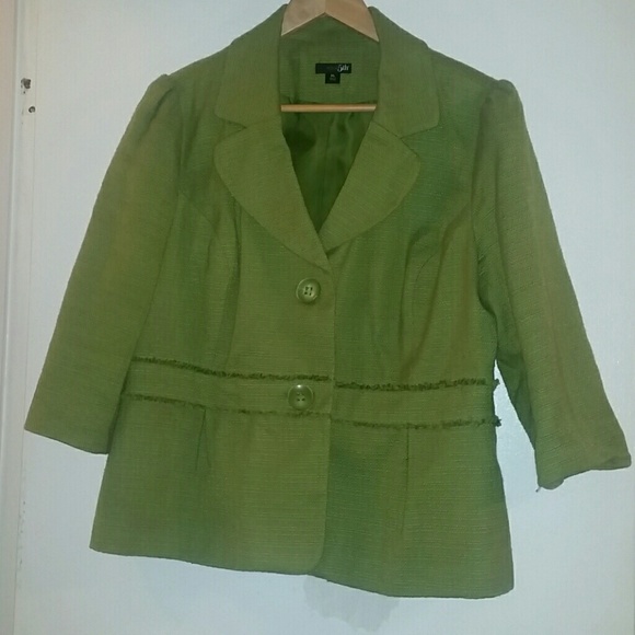 Olive green suit jacket