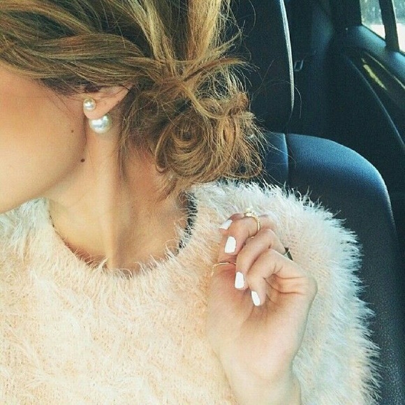 Classy Double Sided Pearl Earrings