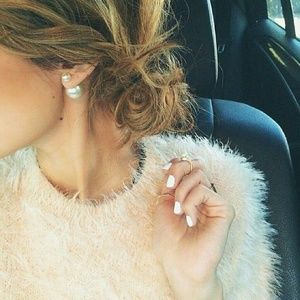 Classy Double Sided Pearl Earrings