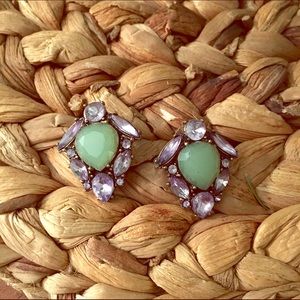 Bauble Bar Purple & Green Statement Earrings