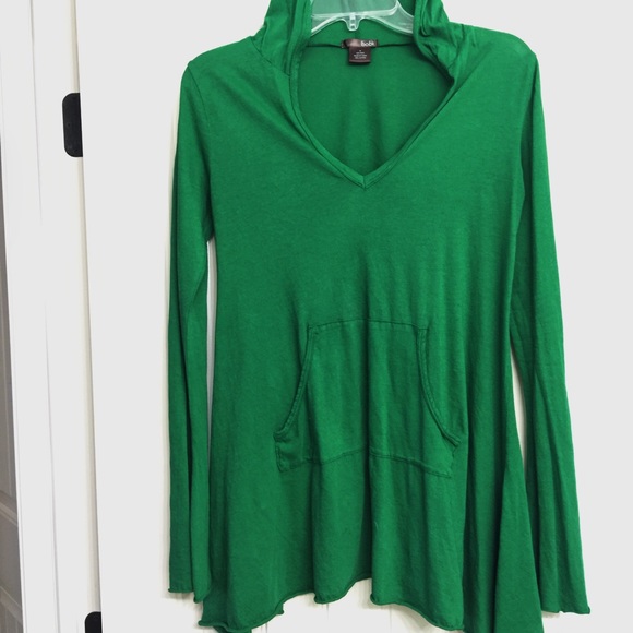 Hunter green tunic w hood