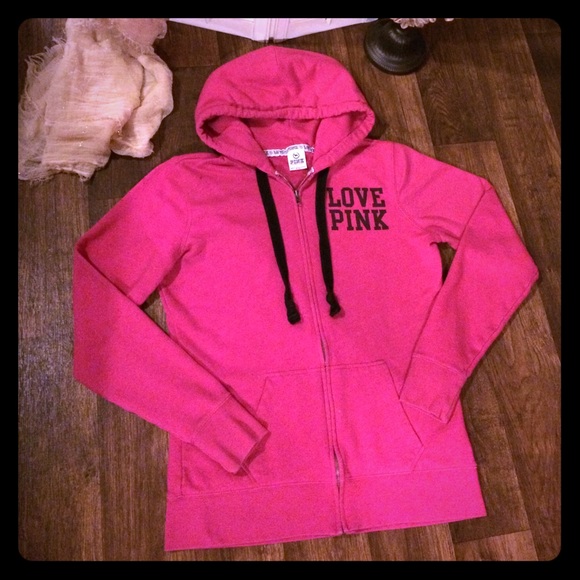 PINK VICTORIA'S SECRET ZIP UP HOODIE 💗🎀