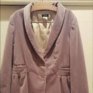 J. CREW Gray Velvet Blazer Size 8