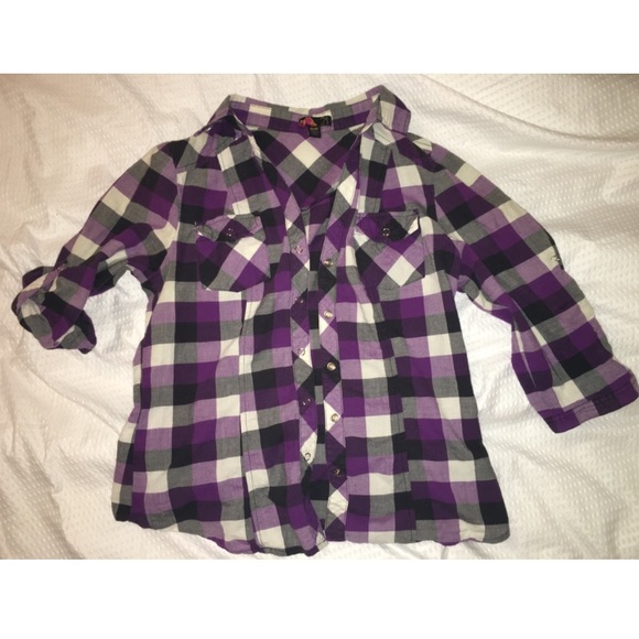 Plaid button-down shirt