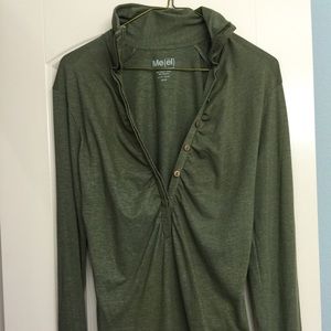 Button up green t shirt
