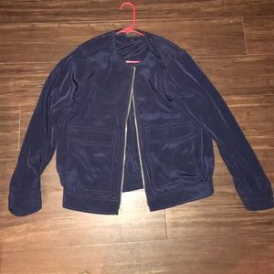 J crew medium lightweight navy blue zip jacket