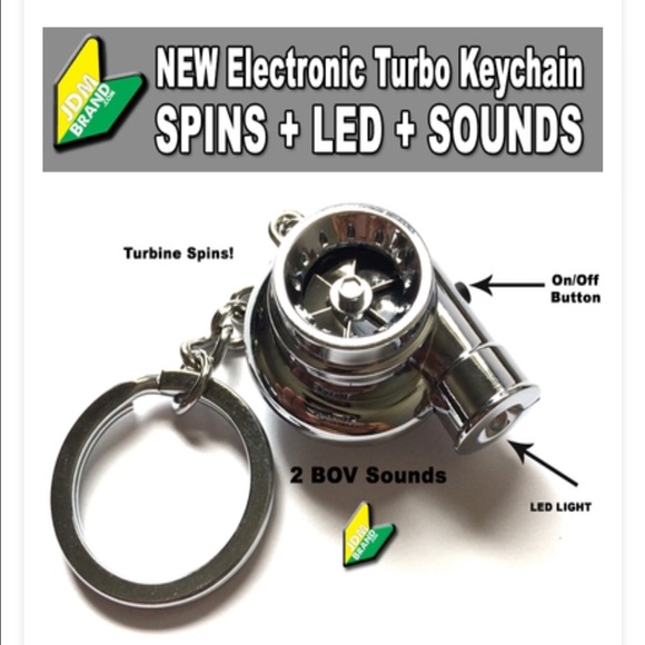 Battery powered turbo keychain - chrome