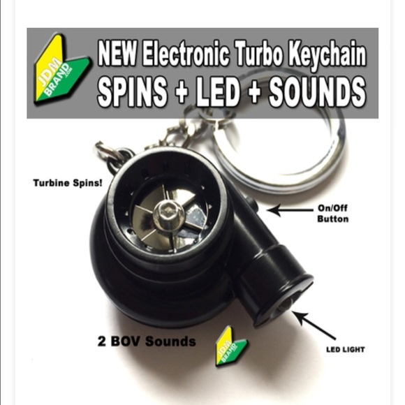 Battery powered turbo keychain - black