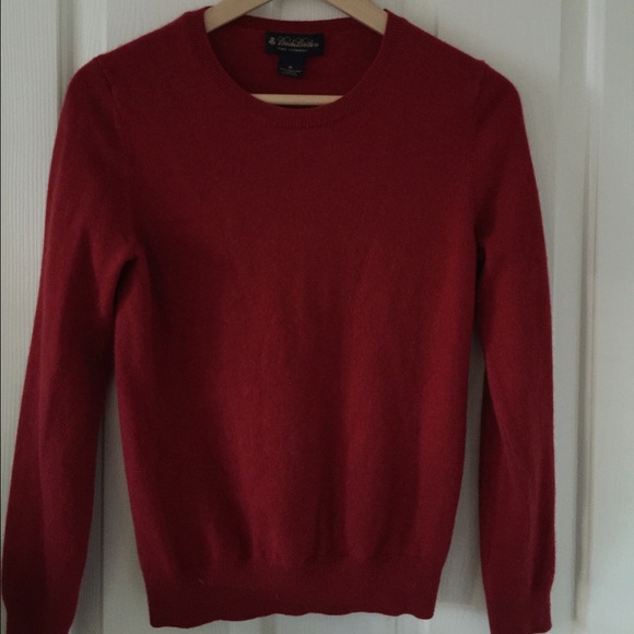 Red cashmere sweater from Brooks Brothers