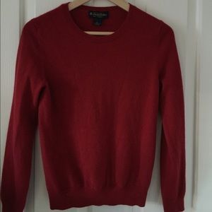 Red cashmere sweater from Brooks Brothers