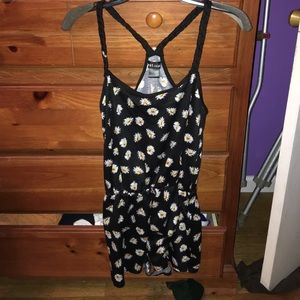 Black with flowers Romper