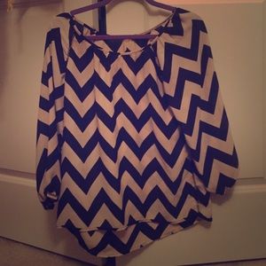 Chevron blouse! Black & tan
