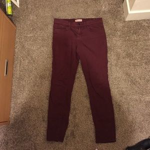 Burgundy skinny jeans