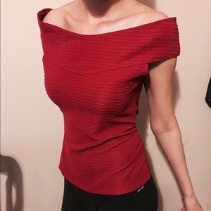 Red Off-Shoulder Top