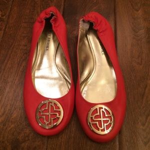 Orange/red Audrey Brooke flats