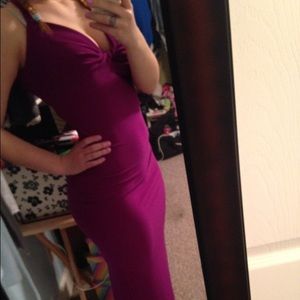 Magenta long prom dress
