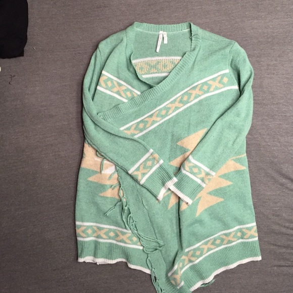 Mint open front cardigan