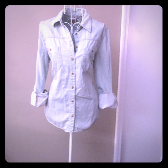 Denim button-up