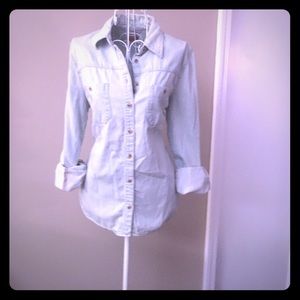 Denim button-up