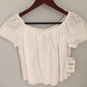 Zara eyelet crop top.