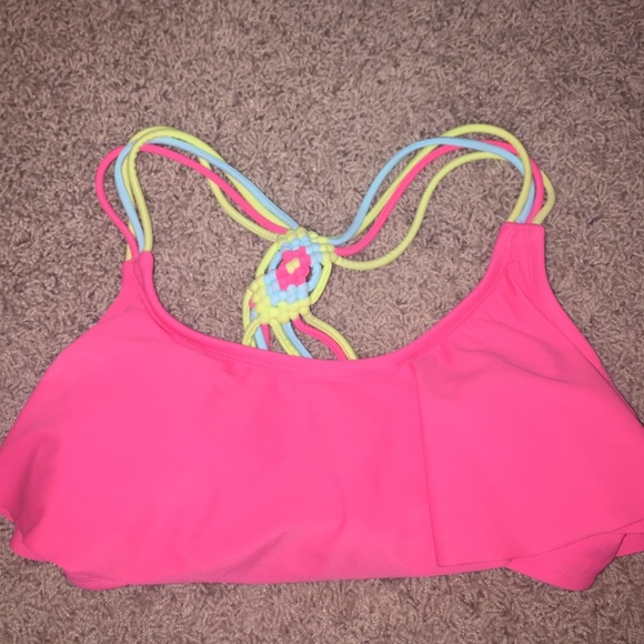 Bright pink bikini top