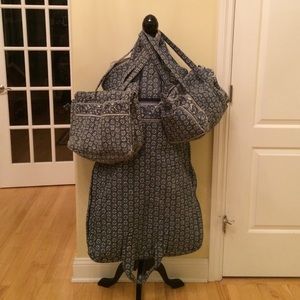 Garment bag + duffel bag + lined accessory bag