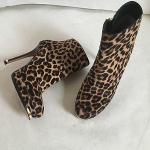 Micheal Kors Leapord Mo-Hair Ankle Boots