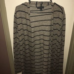 Heathered beige striped sweater