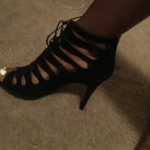 Black Lace up Heels