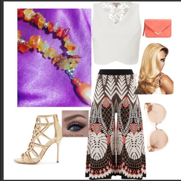 Beautiful Orange and Coral Necklace and Braclet - Picture 1 of 4