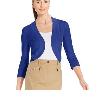 royal blue cropped cardigan