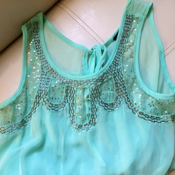 Gorgeous Sheer Sea foam Blouse - Picture 3 of 3