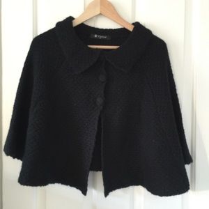 Black knitted cape - one size