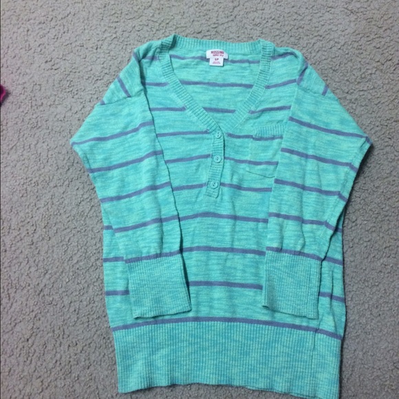 Green Striped Mossimo Supply Co. Sweater