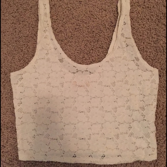 White lace Hollister crop top!