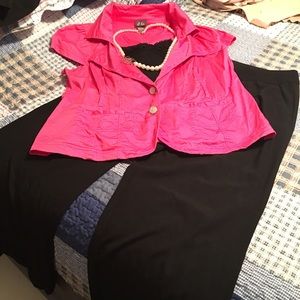 Pink short sleeve jacket