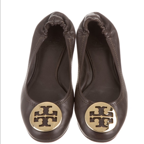 ⛔️SOLD⛔️Tory Burch Brown Reva Flats - Picture 2 of 4