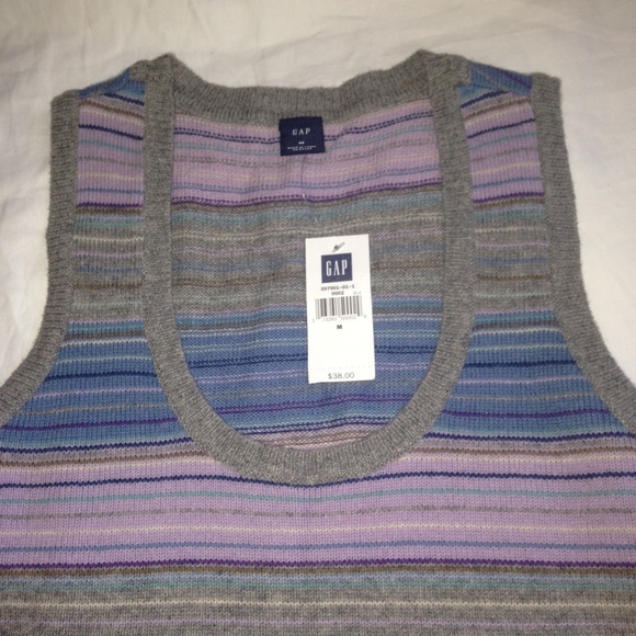 NWT Gap Striped Wool Sweater Vest - Picture 2 of 4