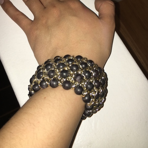 Beaded gold costume bracelet