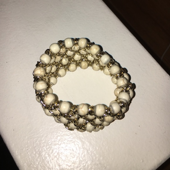 Beaded gold costume bracelet