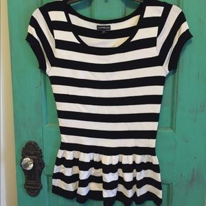 Striped Peblum Knit sweater top