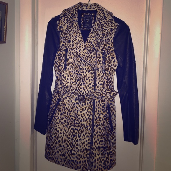 3/4 length Guess leopard print jacket
