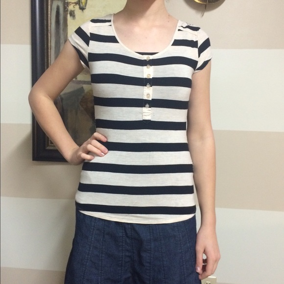 Striped Black and Creme Pink Rose T-Shirt